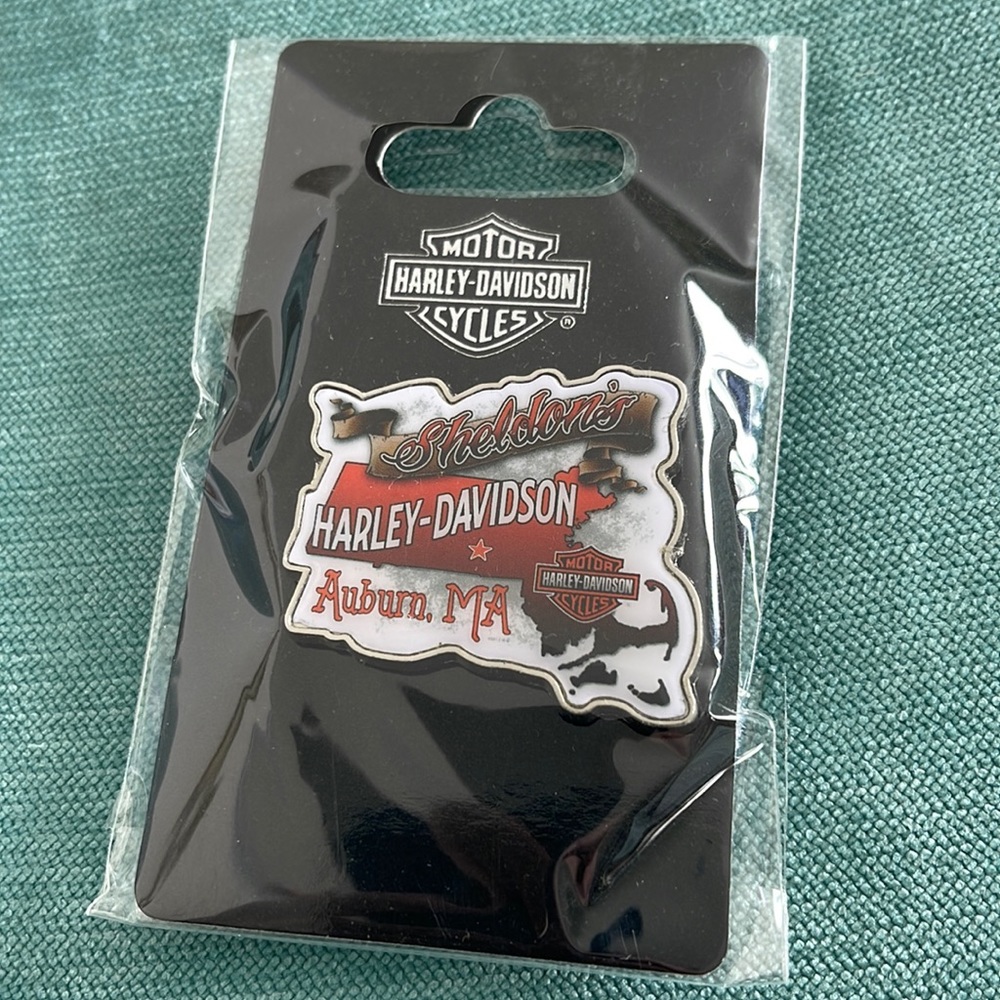 Harley Davidson pin Sheldon’s Auburn, MA brand new